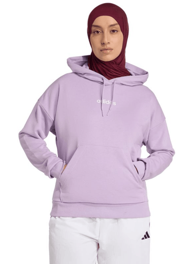Women's adidas Essentials Linear French Terry Hoodie Purple JY0036 - IFY Sports