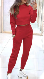 Stand Collar Sports women Slim tracksuit