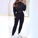 Stand Collar Sports women Slim tracksuit