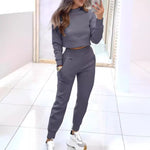 Stand Collar Sports women Slim tracksuit