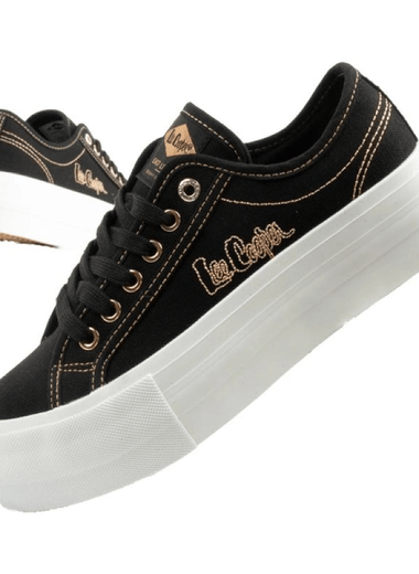 Lee Cooper women's sneakers platform black with gold - IFY Sports