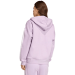 Women's adidas Essentials 3 - Stripes Full - Zip Fleece Hoodie Purple JY3080 - IFY Sports