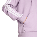 Women's adidas Essentials 3 - Stripes Full - Zip Fleece Hoodie Purple JY3080 - IFY Sports