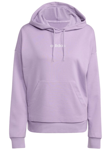 Women's adidas Essentials Linear French Terry Hoodie Purple JY0036 - IFY Sports